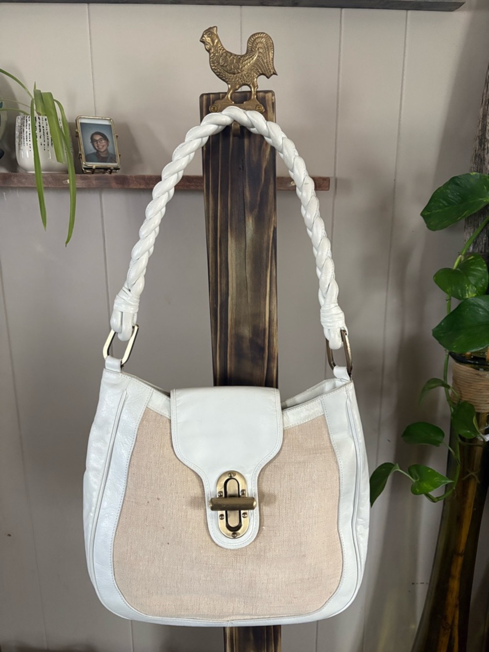 Trina Turk Women’s Shoulder Bag with Braided Handle